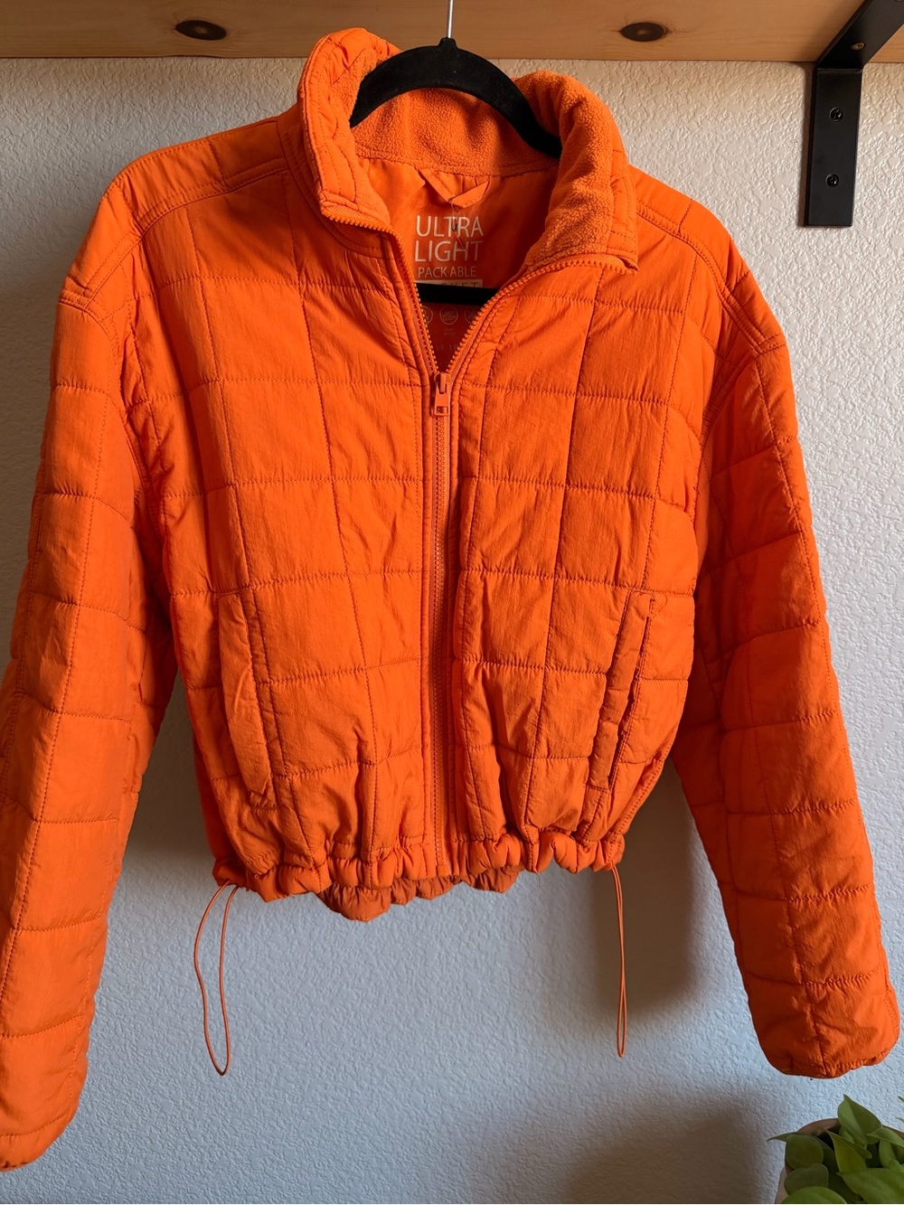 Packable Orange Quilted Jacket